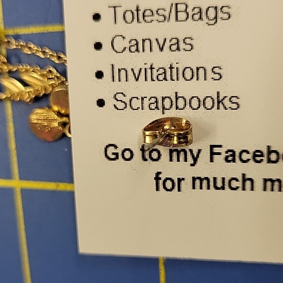 Chain Dangled Stud Gold Tone Pink Rhinestone & Leaf 2.25" Earrings - Picture 3 of 3